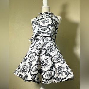 Black and White African wrap skirt